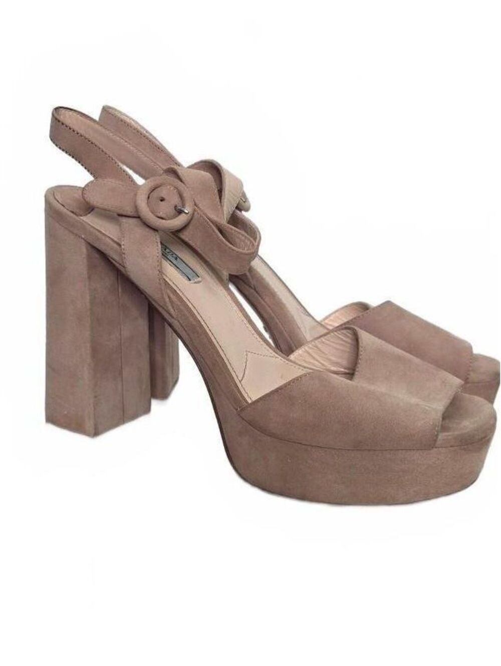 Prada Block Heel Dusty Pink Platforms Size 40.5 US 10.5